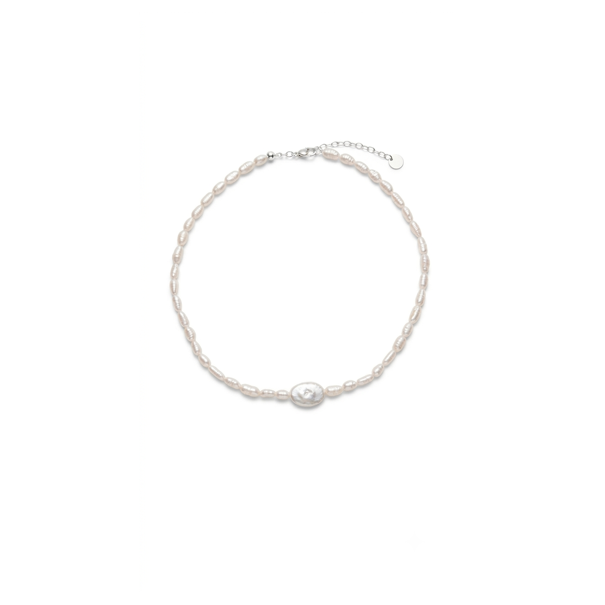 Fefina Lunar Circle Pearl Necklace